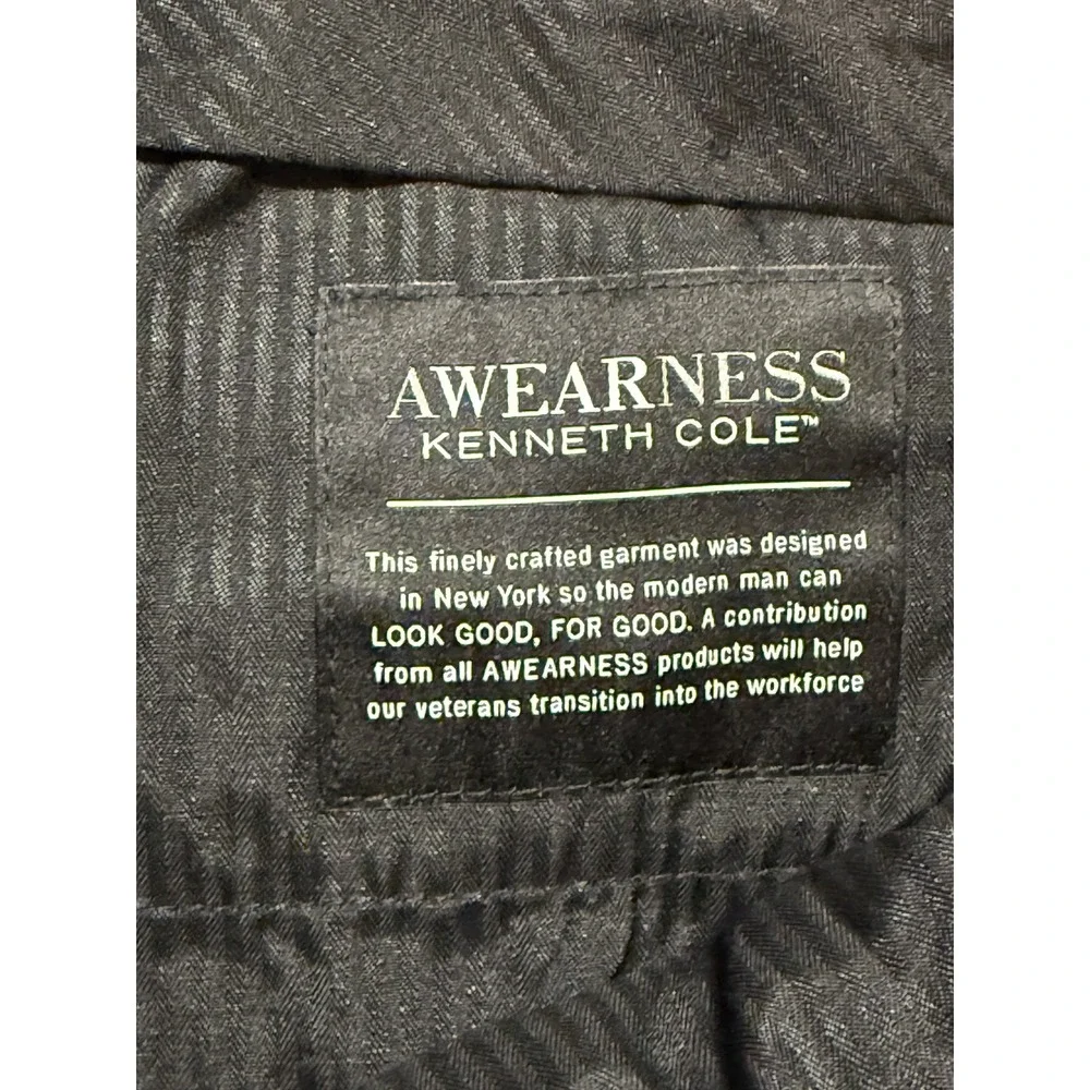 Awearness Kenneth Cole Pants Mens Size 38 Blue Dress Pants Flat Front Slim Fit